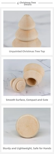 Macro view of unpainted wooden Christmas tree pieces with smooth polished finish