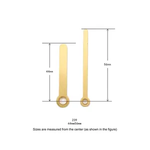 Set of gold quartz clock hands 44mm and 56mm made of brushed copper for wall clocks