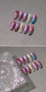 Detail of M-273 zodiac nail art stickers with gold foil constellations and cosmic patterns