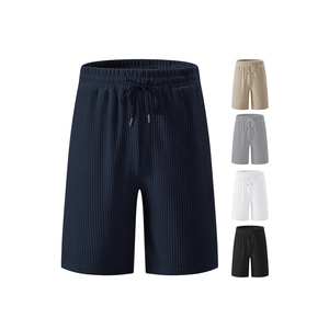 Men's corduroy drawstring shorts featuring vertical ribbed texture in multiple colors