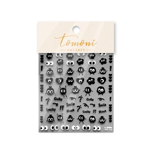 Autocollants nail art yeux de sprite de charbon avec membrane ultra-mince et flexible