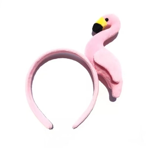Cerchietto fenicottero rosa 3D in peluche morbida per ragazze e donne, design carino