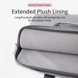 Minimalist 14-15.6 inch laptop bag with gray plush lining for shockproof protection