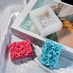 Stampo in silicone per candele a cuore di rose 3D e produzione di sapone artigianale