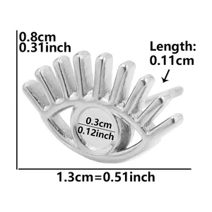 Size specifications for 304 stainless steel stud earrings showing width and height details