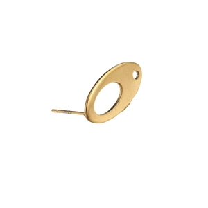 Minimalist gold stainless steel geometric oval hollow earrings with matte finish