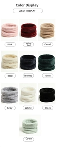 Detailed grid view showcasing ten colors of soft faux rabbit fur winter neck warmers