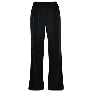 Schicke Damen-Schlaghose in Schwarz mit hoher Taille und elastischem Kordelzug am Bund