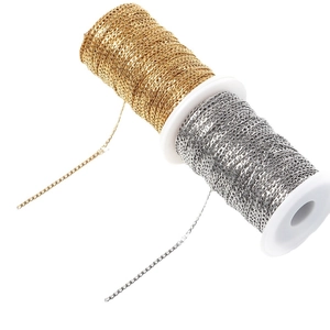 DIY Cuban flat link chain rolls in gold and silver stainless steel for jewelry making