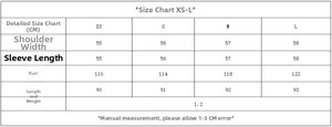 Tableau des tailles pour manteau en fausse fourrure, mesures du XS au L