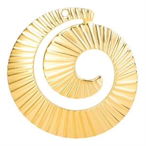 Minimalist 18k gold plated spiral textured pendant for DIY necklace and jewelry making