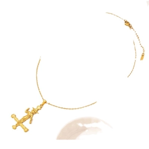 18K gold plated stainless steel necklace with Baphomet devil goat head pendant