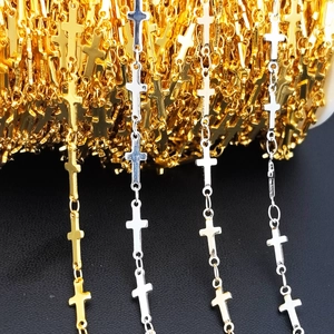 DIY jewelry cross chain rolls in gold and silver finish for necklaces and phone straps