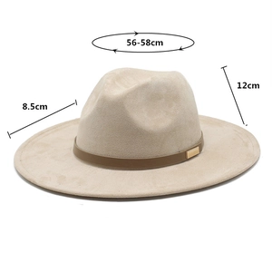 Dimensions du chapeau fedora kaki avec tour de tête 56-58cm et bord large de 8,5cm
