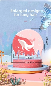 Detailed size specifications for pink whale cartoon silicone swim cap with measurements