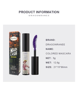 Info dettagliate sul mascara colorato impermeabile con dimensioni e specifiche tecniche