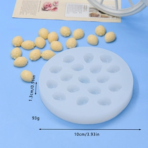 17-cavity strawberry silicone mold for DIY baking, cakes, and chocolates in light blue