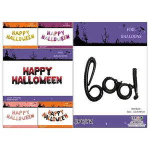16 inch Happy Halloween letter foil balloon set in various colors for party decor