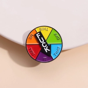 Enamel Pin Rotating Arrow Decision Maker Brooch Rainbow Colorful Alloy Metal Badge Novelty Humor Jewelry For Backpack
