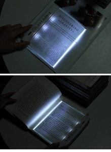 Flat panel LED reading light with clip-on design and anti-blue light eye protection