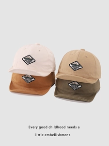 Four colors of soft brim baby baseball caps with mountain embroidery labels in cotton