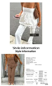 Vue détaillée de l'ensemble haut bustier et pantalon 100% coton, coupe et tissu inclus