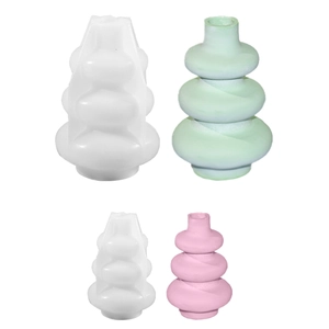 Set di stampi in silicone per vasi a spirale nordici per colata di resina fai-da-te