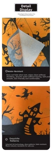 Macro detail of Halloween napkins showing strong wet-strength paper with castle patterns