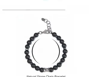 Tableau des tailles pour bracelet en perles de pierre mate 8mm avec fermoir ajustable