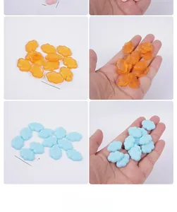 Detail view of 2cm candy-colored resin clouds for DIY slime and craft accessories