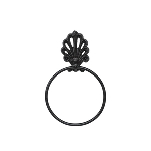 Anneau porte-serviettes vintage en fonte avec motif décoratif de coquillage élégant