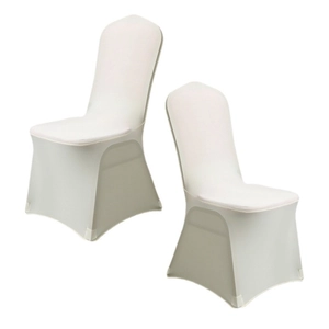 Elastic white polyester chair covers for wedding banquets and high-end hotel dining chairs