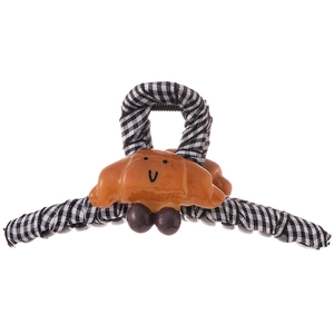 Pince à cheveux à carreaux vichy avec breloque croissant mignonne pour coiffure femme