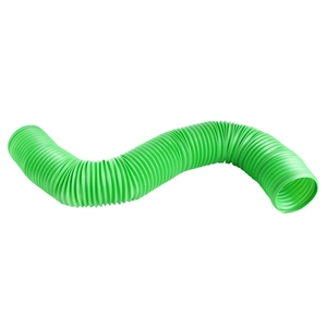 Green expandable corrugated tunnel for small pets like hamsters and squirrels