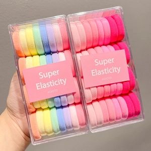 Elastic Hair Ties Seamless Cloth Ponytail Holders Colorful Durable Hair Ropes For Women Girls Boxed High Stretch