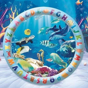 Tapis d'éveil aquatique gonflable pour enfants et animaux avec alphabet et décor marin