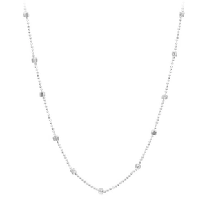 Collana minimalista in argento sterling S925 con perline quadrate lucide da donna
