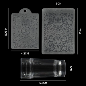 Detailed size specifications for silicone nail stamper tool and mandala printing plates