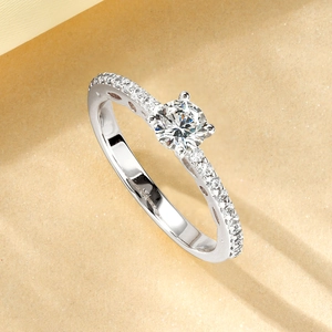 Light Luxury 14K Gold Filled Moissanite Ring For Women Geometric Copper Electroplated Zirconia Finger Ring Jewelry Gift