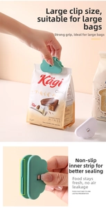 Detail showing the inner non-slip sealing strip of the cloud-shaped food bag clip