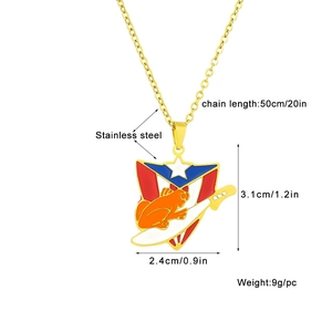 Spécifications détaillées de taille du pendentif grenouille Porto Rico en acier