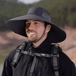 Cappello Da Sole All Aperto Tesa Larga Rete Traspirante Nylon Asciugatura Rapida Escursionismo Pesca Boonie