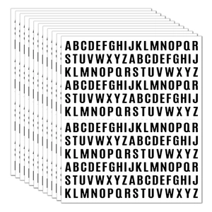 0.5 inch black letter stickers for labeling jars and scrapbooking organization