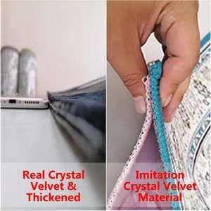 Thickened crystal velvet entry mat with anti-slip backing for hallway and entryway