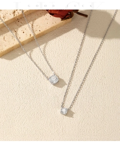 Detailed shot of octagon rose cut crystal pendants on silver sterling link chains