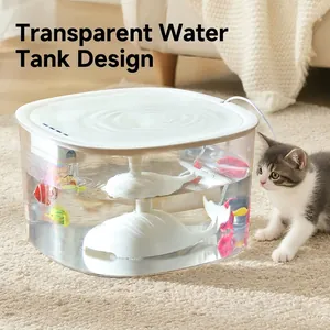 Large 10L automatic cat water fountain with transparent tank and whale sprayer