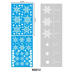 Detailed dimensions of Christmas snowflake window stickers, measuring 19.6 by 29.5 cm sheet