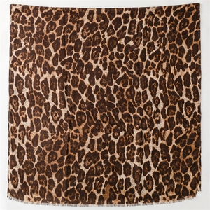 Fashionable leopard print scarf for women with soft texture and classic animal pattern design