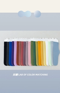 Flat lay display of colorful velvet ice silk socks in over twenty vibrant summer shades