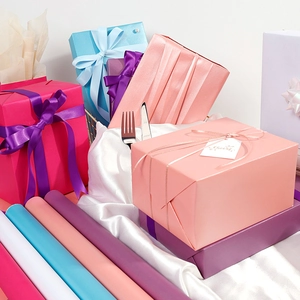 Pearlescent Finish Double Copper Paper Gift Wrap Self-Adhesive Solid Color For Birthday Wedding Party Decoration Elegant